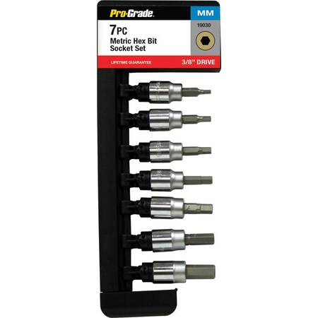 Pro-Grade Tools 7 Pc. 3/8" Dr. Hex Bit Socket Set, Metric 19030